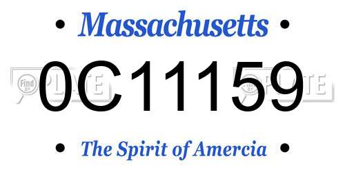 0C11159 Massachusetts License Plate