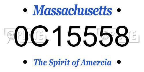 0C15558 Massachusetts License Plate
