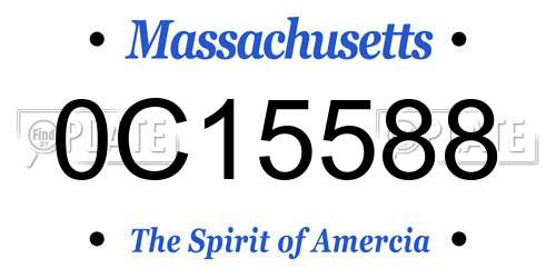 0C15588 Massachusetts License Plate