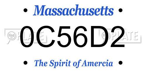 0C56D2 Massachusetts License Plate
