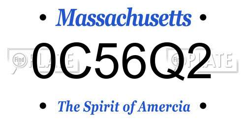 0C56Q2 Massachusetts License Plate