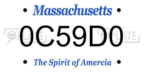 0C59D0 Massachusetts License Plate