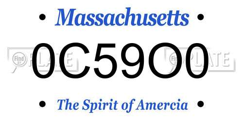 0C59O0 Massachusetts License Plate