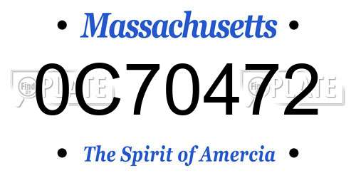 0C70472 Massachusetts License Plate