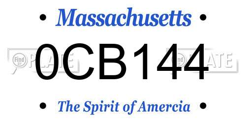 0CB144 Massachusetts License Plate