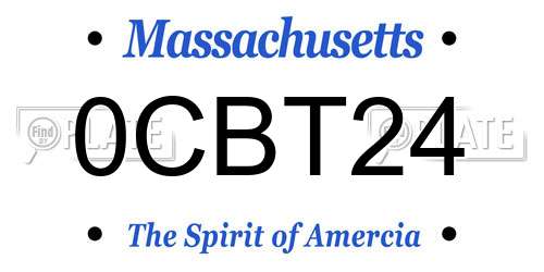 0CBT24 Massachusetts License Plate