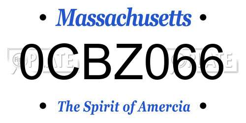 0CBZ066 Massachusetts License Plate
