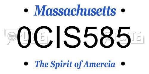 0CIS585 Massachusetts License Plate