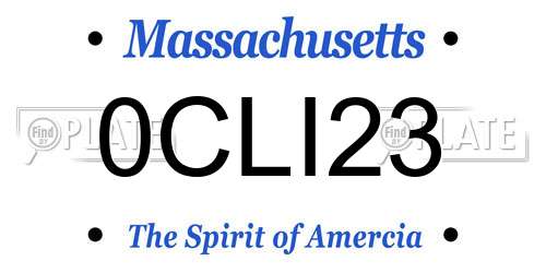 0CLI23 Massachusetts License Plate