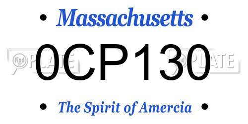 0CP130 Massachusetts License Plate
