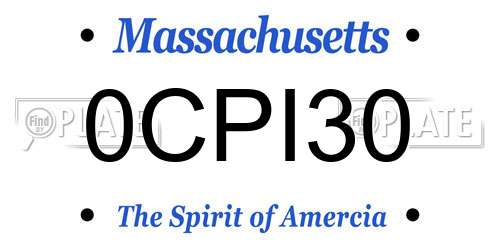 0CPI30 Massachusetts License Plate