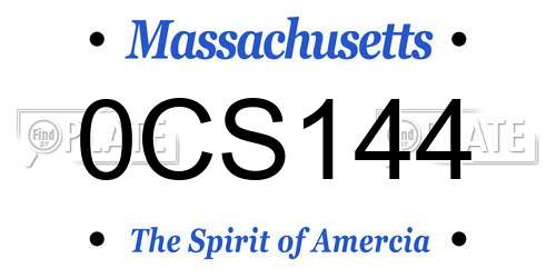 0CS144 Massachusetts License Plate