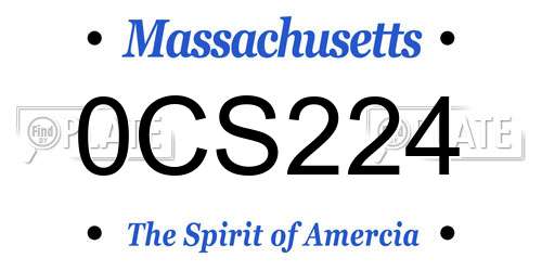 0CS224 Massachusetts License Plate