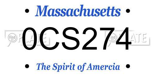 0CS274 Massachusetts License Plate