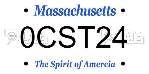 0CST24 Massachusetts License Plate