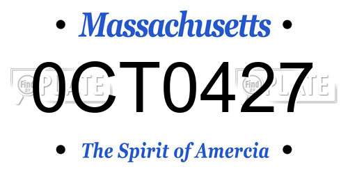 0CT0427 Massachusetts License Plate