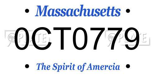 0CT0779 Massachusetts License Plate