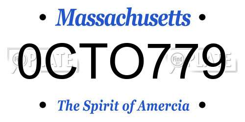 0CTO779 Massachusetts License Plate