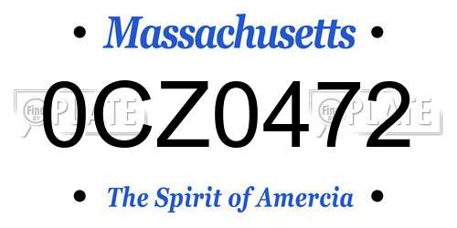 0CZ0472 Massachusetts License Plate