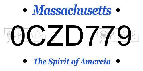 0CZD779 Massachusetts License Plate