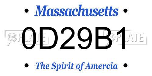 0D29B1 Massachusetts License Plate