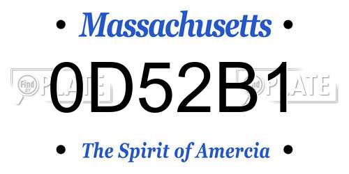 0D52B1 Massachusetts License Plate