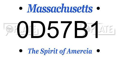 0D57B1 Massachusetts License Plate