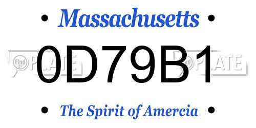0D79B1 Massachusetts License Plate