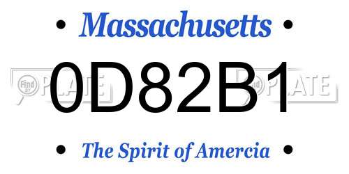 0D82B1 Massachusetts License Plate