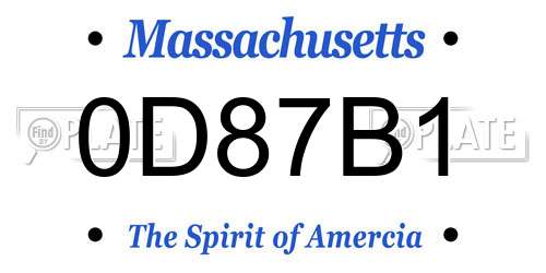 0D87B1 Massachusetts License Plate