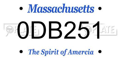 0DB251 Massachusetts License Plate