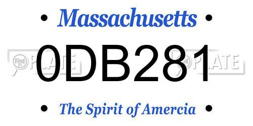 0DB281 Massachusetts License Plate