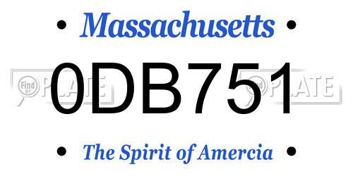 0DB751 Massachusetts License Plate