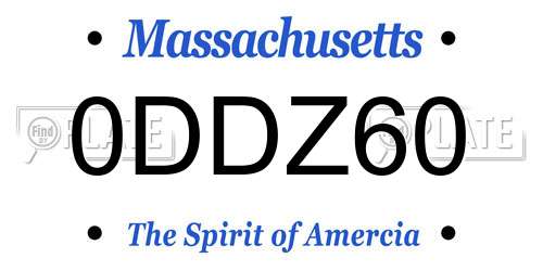 0DDZ60 Massachusetts License Plate