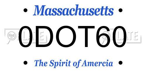 0DOT60 Massachusetts License Plate