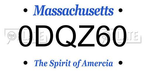 0DQZ60 Massachusetts License Plate