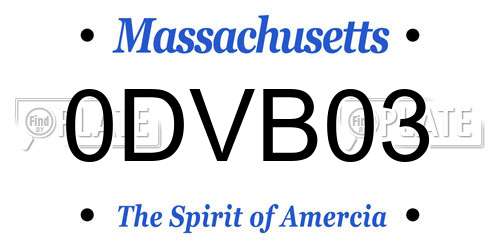0DVB03 Massachusetts License Plate