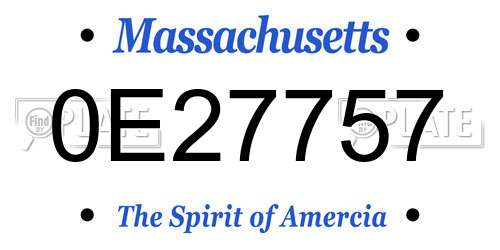 0E27757 Massachusetts License Plate