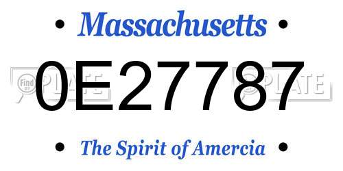 0E27787 Massachusetts License Plate
