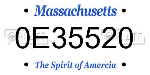 0E35520 Massachusetts License Plate