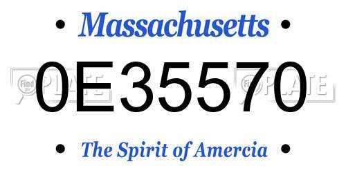 0E35570 Massachusetts License Plate