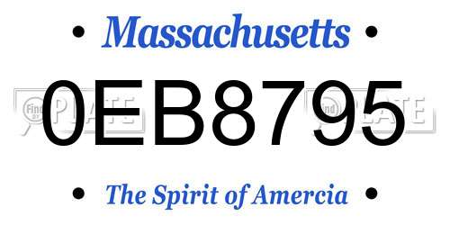0EB8795 Massachusetts License Plate