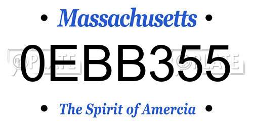 0EBB355 Massachusetts License Plate