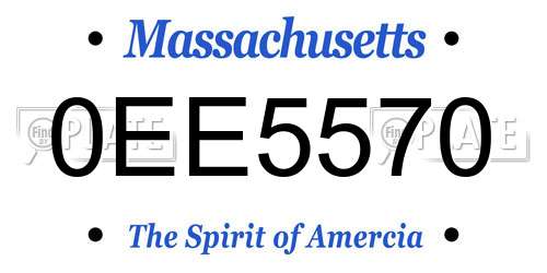 0EE5570 Massachusetts License Plate