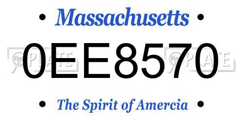 0EE8570 Massachusetts License Plate