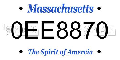0EE8870 Massachusetts License Plate