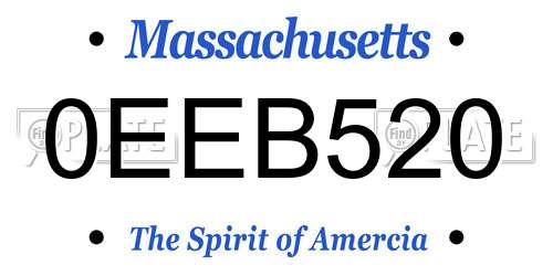 0EEB520 Massachusetts License Plate