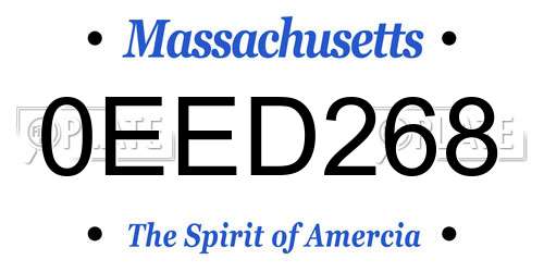 0EED268 Massachusetts License Plate