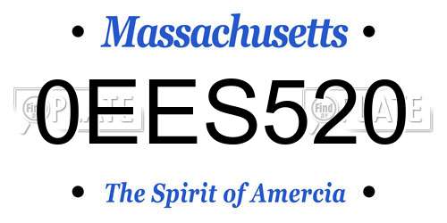0EES520 Massachusetts License Plate