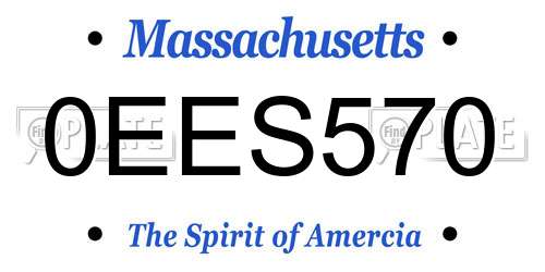 0EES570 Massachusetts License Plate